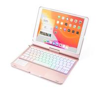 JZCZMCE Funda con Teclado para iPad Pro de 13 Pulgadas (M4) 2024, Contiene Ñ, Giratoria 360°, Teclado Retroiluminado de 7 Colores con Trackpad & Soporte para Lápiz,Rosado