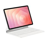 JZCZMCE Funda con Teclado para Samsung Galaxy Tab S11 Ultra 14.6'' 2025, Contiene Ñ, Soporte Magnético Flotante Cantilever, Funda Protectora Ultradelgada con Teclado Retroiluminado,Blanca