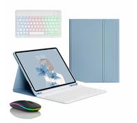 JZCZMCE Funda con Teclado para Samsung Galaxy Tab S11 Ultra 14,6 Pulgadas 2025 (SM-X930/X936B), Contiene Ñ, Teclado Retroiluminación Inalámbrico Desmontable Magnético con Ratón Bluetooth,Azul