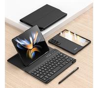 JZCZMCE Funda con Teclado para Samsung Galaxy Z Fold 7, Teclado Inalámbrico Magnético Desmontable con Soporte para S Pen [Teclado + Estuche + Lápiz Capacitivo],Negro