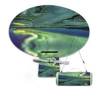 JZemdybill Alfombra de picnic, hermosa manta redonda de picnic con luces del norte, alfombras al aire libre, 149 cm x 148 cm