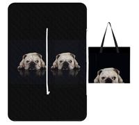 JZemdybill Alfombrilla de picnic con cremallera, divertida manta de picnic con diseño de perro bulldog, alfombras al aire libre, 150 cm x 100 cm