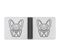JZemdybill Billetera de cuero Venice Italia, billetera plegable de cuero para tarjetas de crédito, monedero delgado, Bulldog francés, Talla única