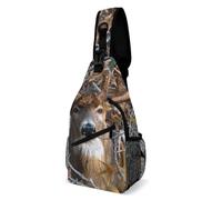 JZemdybill Bolsa cruzada, bolsa de pecho de ciervo, bolsa bandolera para viajes, compras, deportes, Estilo:, 38x20cm