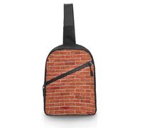 JZemdybill Bolsa cruzada, bolsa de pecho para pelota de béisbol, bolsa bandolera para viajes, compras, deportes, Textura de pared de ladrillo rojo, One Size