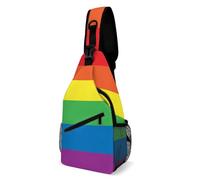 JZemdybill Bolsa cruzada, bolsa de pecho Rainbow Peace Love, bolsa bandolera para viajes, compras, deportes, Estilo:, 38x20cm