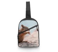 JZemdybill Bolsa cruzada, bonita bolsa de pecho de gato negro, bolsa bandolera para viajes, compras, deportes, Chipmunk-3959206, One Size