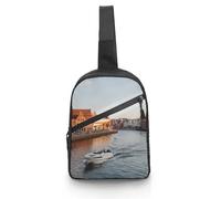 JZemdybill Bolsa cruzada, bonita bolsa de pecho de gato negro, bolsa bandolera para viajes, compras, deportes, Kaboompics_beautiful-architecture-of-the-old-town-in-gdansk-poland-21573, One Size