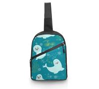 JZemdybill Bolsa cruzada, bonita bolsa de pecho sellada, bolsa bandolera para viajes, compras, deportes, Bonito sello, One Size