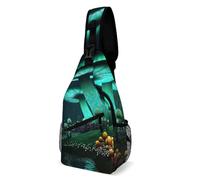 JZemdybill Bolsa cruzada con texto en inglés "I Love My Dog" Dachshunds, bolsa bandolera para viajes, compras, deportes, Hongo psicodélico, 38x20cm