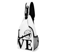 JZemdybill Bolsa cruzada con texto en inglés "I Love Volleyball", bolsa bandolera para viajes, compras, deportes