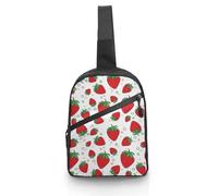 JZemdybill Bolsa cruzada, diseño de dibujos animados, bonito bolso de pecho de elefante, bolsa bandolera para viajes, compras, deportes, fresa, One Size