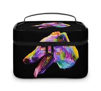 JZemdybill Bolsa de cosméticos, bolsa de maquillaje de perro galgo colorido, bolsa de aseo de viaje de cuero para mujer, Estilo 14., 25x18x15cm