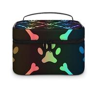 JZemdybill Bolsa de cosméticos, bolsa de maquillaje de perro galgo colorido, bolsa de aseo de viaje de cuero para mujer, Estilo-10, 25x18x15cm