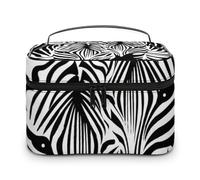 JZemdybill Bolsa de cosméticos, bolsa de maquillaje Yorkshire Terrier, bolsa de aseo de viaje de cuero para mujer, cebra animal abstracta, 25x18x15cm