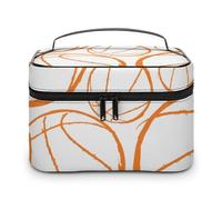 JZemdybill Bolsa de cosméticos, bolsa de maquillaje Yorkshire Terrier, bolsa de aseo de viaje de cuero para mujer, Patrón deportivo de baloncesto, 25x18x15cm