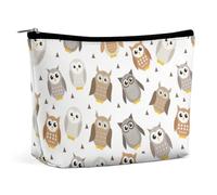 JZemdybill Bolsa de cosméticos, bonita bolsa de maquillaje de perezoso de la selva tropical, bolsa de aseo portátil con cremallera para uso diario, viajes, Patrón de búho, Talla única