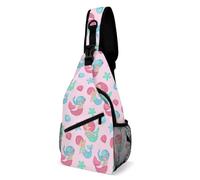 JZemdybill Bolso cruzado, bolsa de pecho de calavera negra, bolsa bandolera para viajes, compras y deportes, Hermoso patrón de sirena, 38x20cm