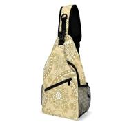 JZemdybill Bolso cruzado, con estampado de cachemira dorada, bolsa bandolera para viajes, compras, deportes