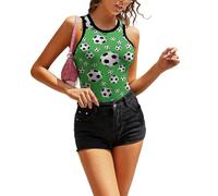 JZemdybill Camiseta sin mangas, chaleco Cool Turtle para mujer, camiseta sin mangas, camiseta de yoga, chaleco deportivo, Balón de fútbol, XXL