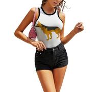 JZemdybill Camiseta sin mangas, chaleco de mujer con alfabeto en lengua de signos, camiseta sin mangas, camiseta de yoga, chaleco deportivo, Pastor alemán, XXL