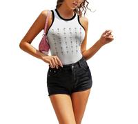 JZemdybill Camiseta sin mangas, chaleco de mujer con alfabeto en lengua de signos, camiseta sin mangas, camiseta de yoga, chaleco deportivo, Alfabeto en lenguaje de señ, S