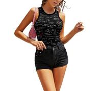 JZemdybill Camiseta sin mangas Manta Ray and Fish para mujer, camiseta sin mangas, camiseta de yoga, chaleco deportivo, Matemáticas Lineales Educación Matemática, M