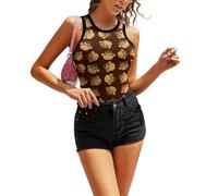 JZemdybill Camiseta sin mangas para mujer, diseño de perezoso, plátano y piña, camiseta deportiva para yoga, Patrón de mono, M