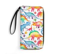 JZemdybill Cartera de cuero, balón de fútbol vigoroso, con cuerda, tamaño pequeño y gran capacidad, fácil de transportar, Dinosaurio arcoí, 19.7x10.5cm, Moderno