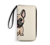 JZemdybill Cartera de cuero, bonito erizo de dibujos animados, con cuerda, tamaño pequeño y gran capacidad, fácil de transportar, Bulldog francés, 19.7x10.5cm, Moderno