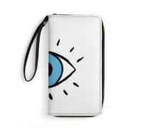 JZemdybill Cartera de cuero, campo de fútbol verde, con cuerda, tamaño pequeño y gran capacidad, fácil de transportar, Mal de ojo, 19.7x10.5cm, Moderno