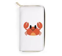 JZemdybill Cartera de cuero, cangrejo rojo, abeja pequeña, tamaño pequeño y gran capacidad, fácil de transportar, Cangrejo rojo, abeja pequeña, 19.7x10.5cm, Moderno