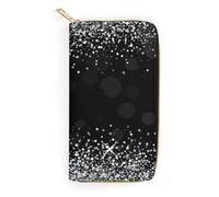JZemdybill Cartera de cuero, cangrejo rojo, abeja pequeña, tamaño pequeño y gran capacidad, fácil de transportar, Brillo plateado brillante, 19.7x10.5cm, Moderno