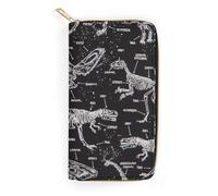 JZemdybill Cartera de cuero, cangrejo rojo, abeja pequeña, tamaño pequeño y gran capacidad, fácil de transportar, Dinosaurios jurásicos, 19.7x10.5cm, Moderno