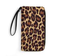 JZemdybill Cartera de cuero, leopardo y cebra, con cuerda, tamaño pequeño y gran capacidad, fácil de transportar, Guepardo genial, 19.7x10.5cm, Moderno