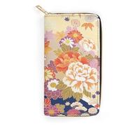JZemdybill Cartera de cuero, plátanos de dibujos animados, tamaño pequeño y gran capacidad, fácil de transportar, Kimono tradicional japonés, 19.7x10.5cm, Moderno