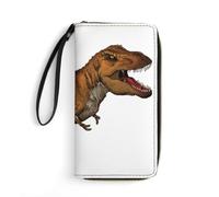 JZemdybill Cartera de cuero, sol y luna, con cuerda, tamaño pequeño y gran capacidad, fácil de transportar, Dinosaurios caminantes, 19.7x10.5cm, Moderno