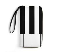 JZemdybill Cartera de cuero, Venecia Italia, con cuerda, tamaño pequeño y gran capacidad, fácil de transportar, Teclas de piano musical, 19.7x10.5cm, Moderno