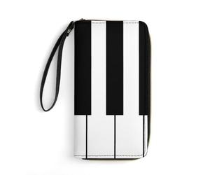 JZemdybill Cartera de cuero, Venecia Italia, con cuerda, tamaño pequeño y gran capacidad, fácil de transportar, Teclas de piano musical, 19.7x10.5cm, Moderno