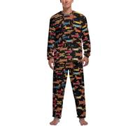 JZemdybill Conjunto de pijama para hombre con texto en inglés "I Love My Dog" Dachshunds, camiseta de manga larga y pantalones, I Love My Dog Dachshunds, S