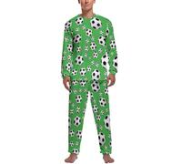 JZemdybill Conjunto de pijama para hombre con texto en inglés "I Love My Dog" Dachshunds, camiseta de manga larga y pantalones, Balón de fútbol, S