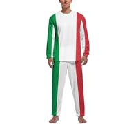 JZemdybill Conjunto de pijama para hombre con texto en inglés "I Love My Dog" Dachshunds, camiseta de manga larga y pantalones, Bandera de Italia, S