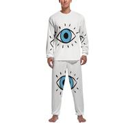JZemdybill Conjunto de pijama para hombre con texto en inglés "I Love My Dog" Dachshunds, camiseta de manga larga y pantalones, Mal de ojo, S