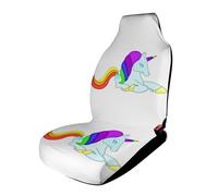 JZemdybill Funda para asiento delantero de coche, diseño de unicornio y arcoíris, funda universal para asiento de coche