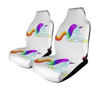 JZemdybill Funda para asiento delantero de coche, diseño de unicornio y arcoíris, funda universal para asiento de coche