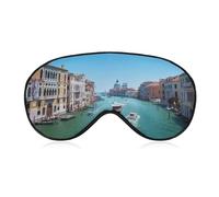 JZemdybill Máscara de ojos de tela lisa, máscara de dormir Venecia Italia, máscara de ojos para dormir con diadema ajustable para hombres y mujeres