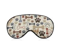 JZemdybill Máscara de ojos de tela suave, con estampado de huellas de huesos, de perro, máscara de ojos para dormir con diadema ajustable para hombres y mujeres