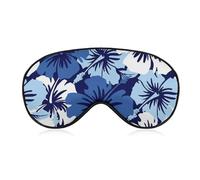 JZemdybill Máscara de ojos de tela suave, máscara para dormir con flor de hibisco azul, máscara de ojos para dormir con diadema ajustable para hombres y mujeres