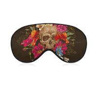JZemdybill Máscara de ojos de tela suave, máscara para dormir del día de los muertos, máscara de ojos para dormir con diadema ajustable para hombres y mujeres