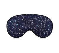 JZemdybill Máscara de ojos de tela suave, que brilla en la oscuridad, constelaciones medianoche, máscara para dormir con diadema ajustable para hombres y mujeres